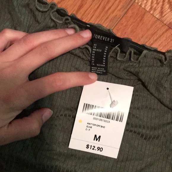 Olive Green Forever 21 Crop Top - Picture 2 of 2